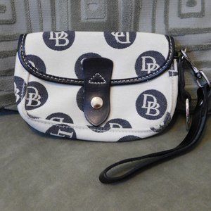 Dooney & Bourke Black White Wristlet Clutch NWOT